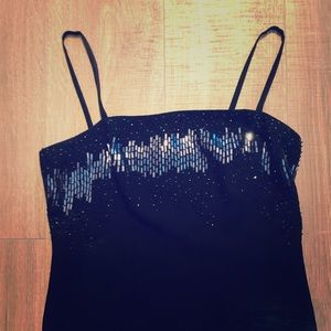 Black Cropped Sequence Top